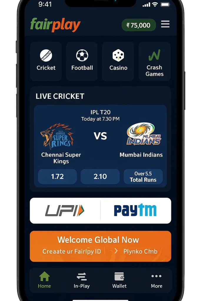 Fairplay Global Live Cricket Betting Screenshot